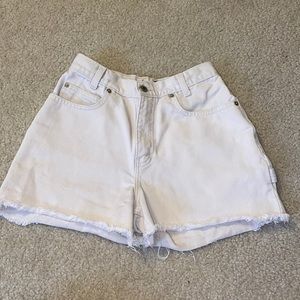 Old Navy tan/khaki frayed denim shorts